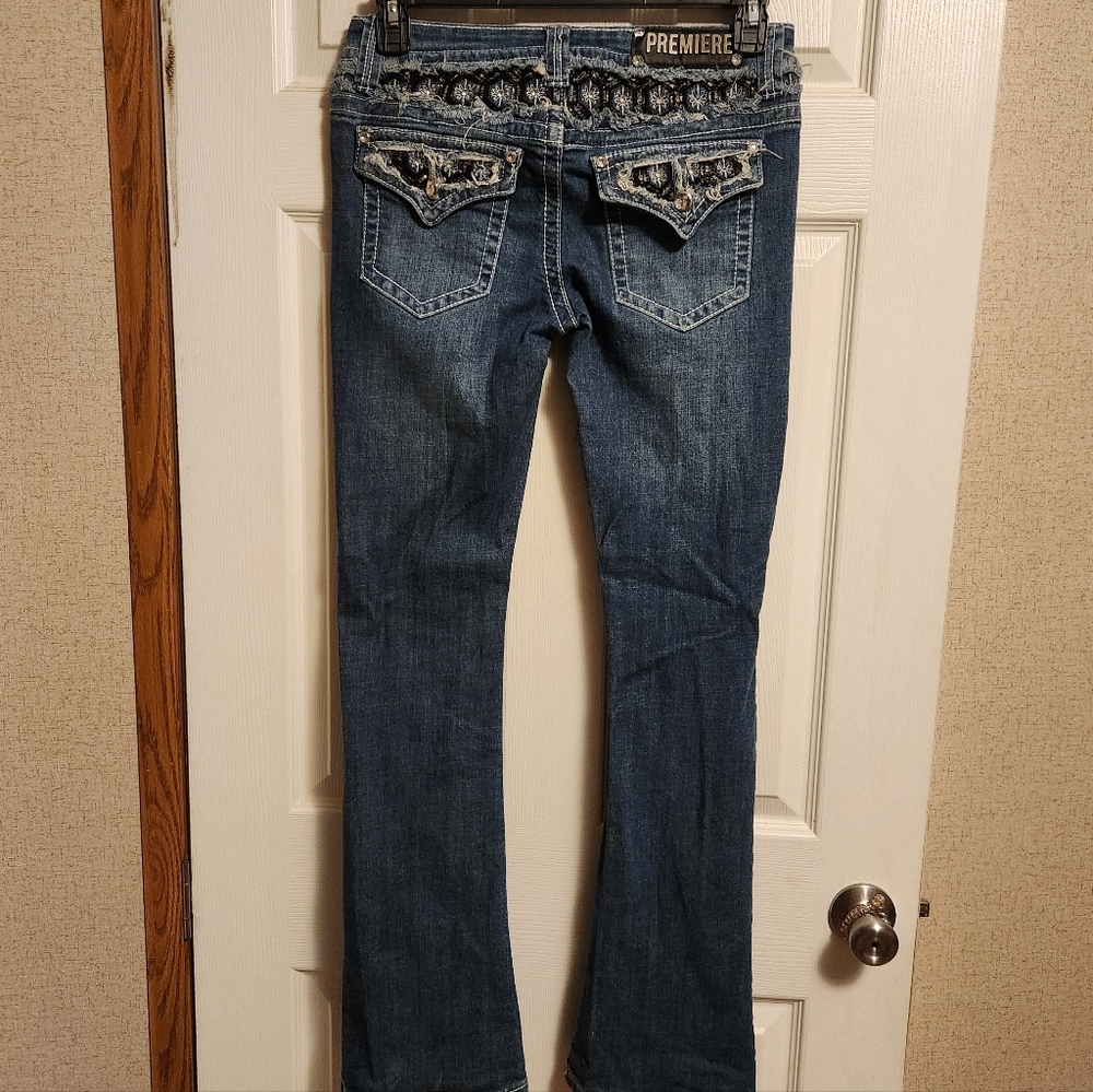 Premier Women's Blue Jeans with Embroidered Details